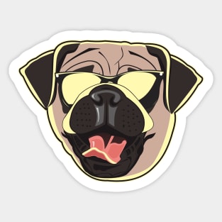 Neon Pug Delight: Vibrant Canine Artwork for Modern Dog Lovers Sticker